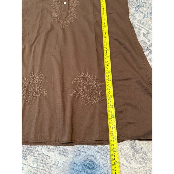 J. Crew Women's Pullover Tunic Blouse Medium Long Sleeves Embroidered Coastal - Picture 6 of 9